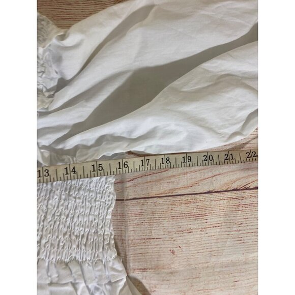 NWT Vasna Women's White Half Sleeve 100% Cotton Sun Dress - Medium - Picture 6 of 11